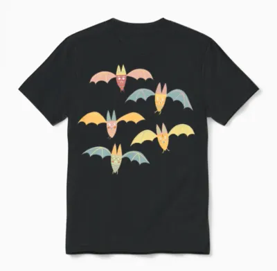Funny Vampire Bats Unisex T-Shirt - Black