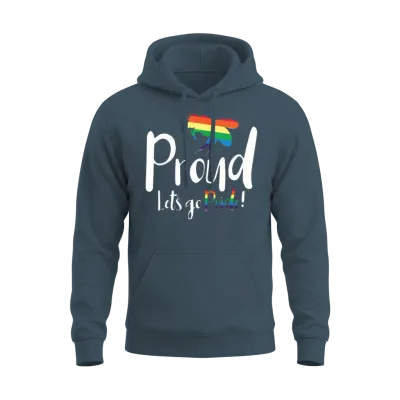 Bee Proud Let's Go Pride! Lgbtq Pride Month Gay Unisex Hoodie - Dark Heather