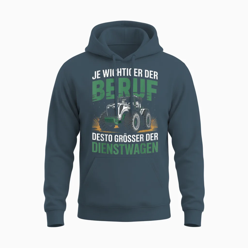 T-Shirt with German Text "landwirt Bauer" Funny Service Car Unisex Hoodie in Dark Heather