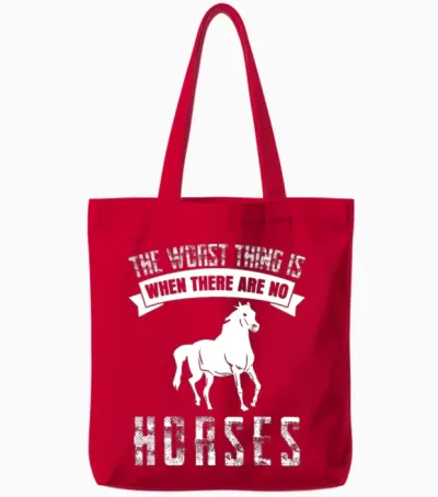 Riding Horse Horses Tote Bags - Red