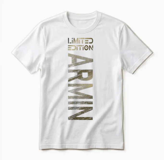 Armin Name First Name Boy Man Birthday T-Shirt, Black Unisex T-Shirt in White