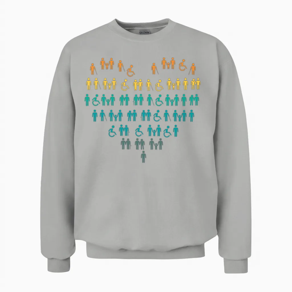 Wheelchair Heart Unisex Sweatshirt in Ash