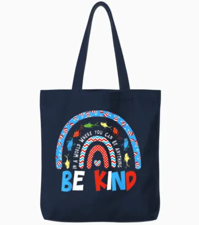 Autism Awareness Be Kind Why Fit in Doctor Teacher Cat Tote Bags - Navy