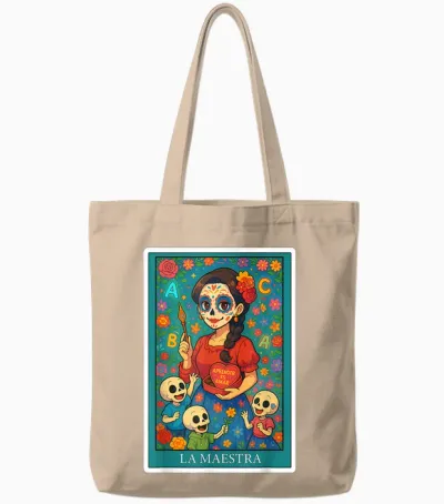 La Maestra | Spanish-Mexican Bingo Card Funny Gifts Tote Bags - Natural