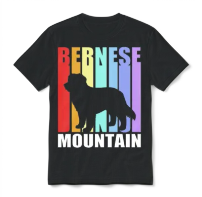 Retro Dog Lover Bernese Dog for Dog Dad Unisex T-Shirt - Black