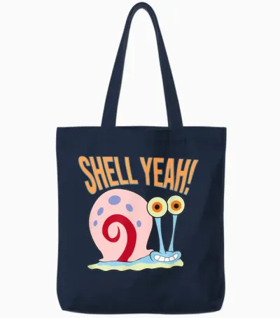 Gary the Snail - Shell Yeah! Tote Bags - Navy