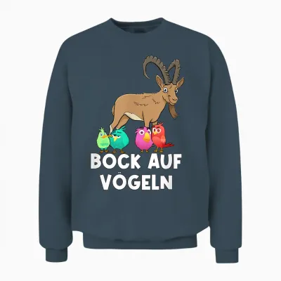 Bock Auf Vögeln Sex Word Game Versauter Slogan T-Shirt, Black Unisex Sweatshirt - Dark Heather