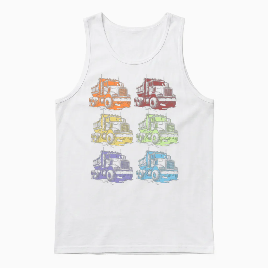 Retro Truck Driver Gift Truckers Unisex Tank Top - White