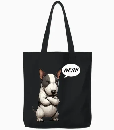 Nein Miniatur Bullterrier Bullterrierfan Bullterrierhalter Tote Bags - Black