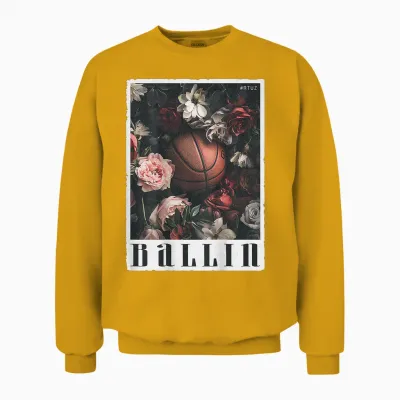 Basketball Jersey Basketball Sports Backprint Basketball T-Shirt, Black Unisex Sweatshirt - Gold