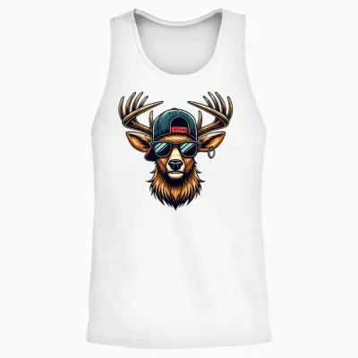 Kinder Trachtenshirt Herren Trachten T-Shirt Hirsch Jungen Unisex Tank Top - White
