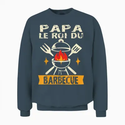 Barbecue Humour été Grillade Roi Du Bbq Maître Du Grill Unisex Sweatshirt - Dark Heather