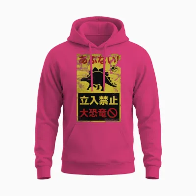 Jurassic World Warning Sign Stegosaurus Unisex Hoodie - Heliconia