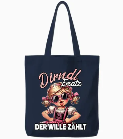 Oktoberfest Costume Shirt Women's Costume Replacement Dirndl T-Shirt, Black Tote Bags - Navy
