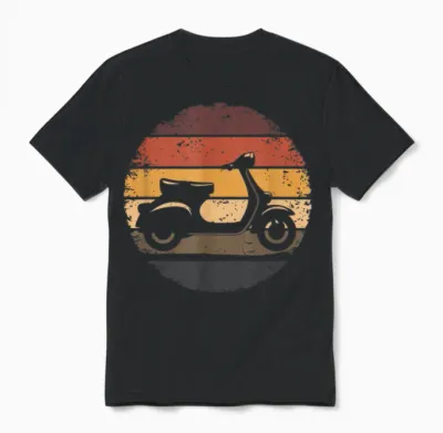 Roller Vintage Retro Moped Unisex T-Shirt - Black
