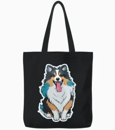 Cute Dog Tote Bags - Black