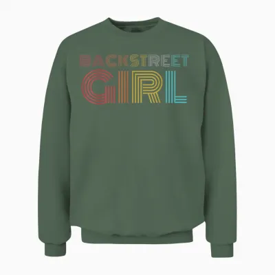 Backstreet Girl Retro Look T-Shirt, Black Unisex Sweatshirt - Military Green
