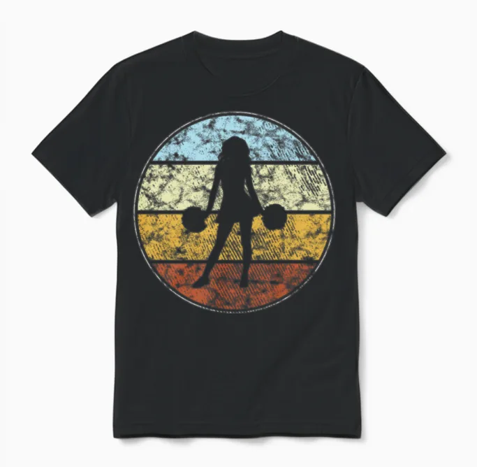 Cheerleading Retro Unisex T-Shirt in Black