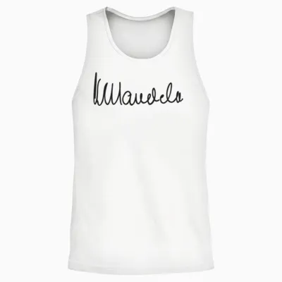 Nelson Mandela Signature Unisex Tank Top - White