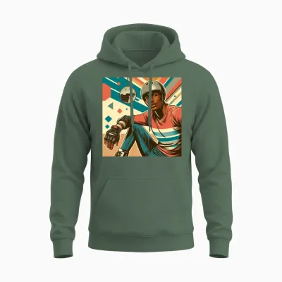 Retro Street Skater Unisex Hoodie - Military Green