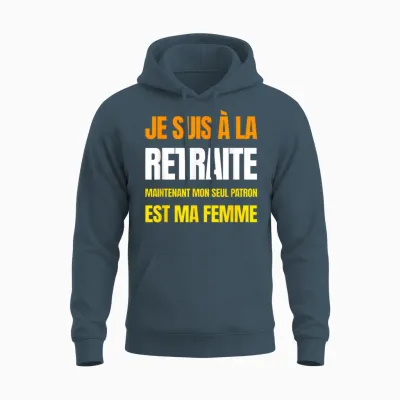Mon Patron Est Ma Femme Cadeau Départ Retraite 2025 Humour Unisex Hoodie - Dark Heather