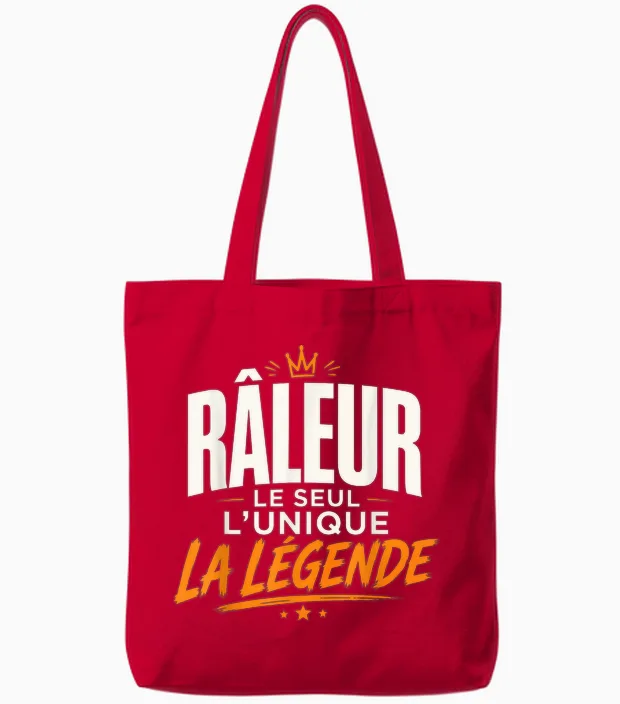 Tee Shirt Homme Râleur Le Seul L'unique La Légende Humour Tote Bags in Red