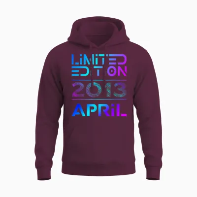 Limited Edition April 2013 Junge Mädchen 13. Geburtstag Unisex Hoodie - Maroon