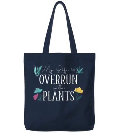 Plant Lover Funny Tote Bags - Navy