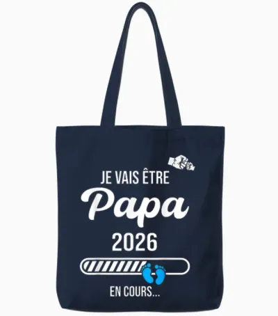 Je Vais être Papa 2026, Future Papa 2026 Tote Bags - Navy