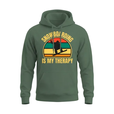Retro Snowboard Unisex Hoodie - Military Green