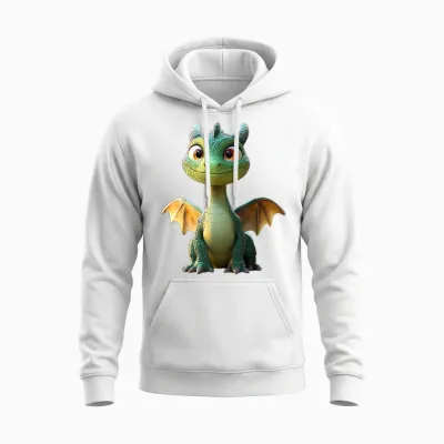 Drache Kleiner Grüner Baby Drache Dragon Süße Drachen Unisex Hoodie - White