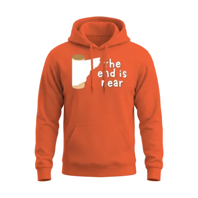 The End Is Near, Funny Unisex Hoodie - Orange