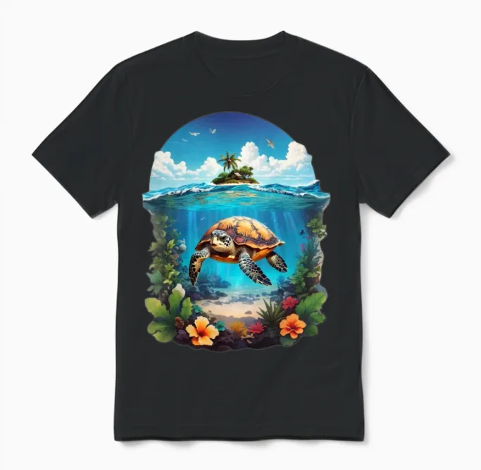 Sea Turtle Delight Reptiles & Exotics Unisex T-Shirt in Black