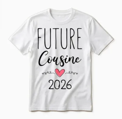 Enfant Je Serai Future Cousine En 2026 - Surprise Bébé Coming Unisex T-Shirt - White