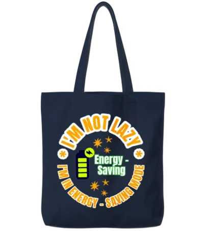 Not Lazy Energy Saving Mode Tote Bags - Navy