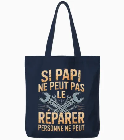 Si Papi Can't Fix It No One Can Gift Funny Tote Bags - Navy