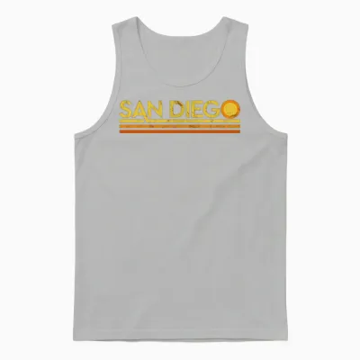 Retro San Diego California Unisex Tank Top - Ash