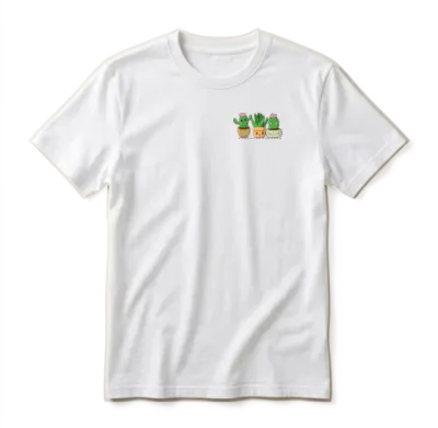 Cactus, Cactus Pocket, Plant Lover, Minimalist Unisex T-Shirt - White
