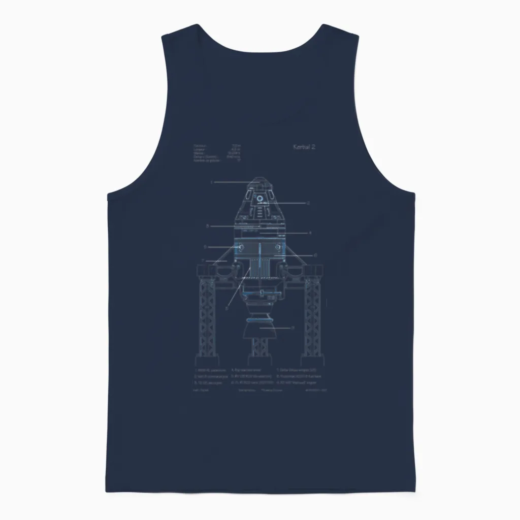 Raptor Engine Starship - Diagram Engine Starship Unisex Tank Top in Navy