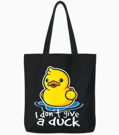 I Don't Give a Duck Lustiges T-Shirt Geschenk Tote Bags - Black