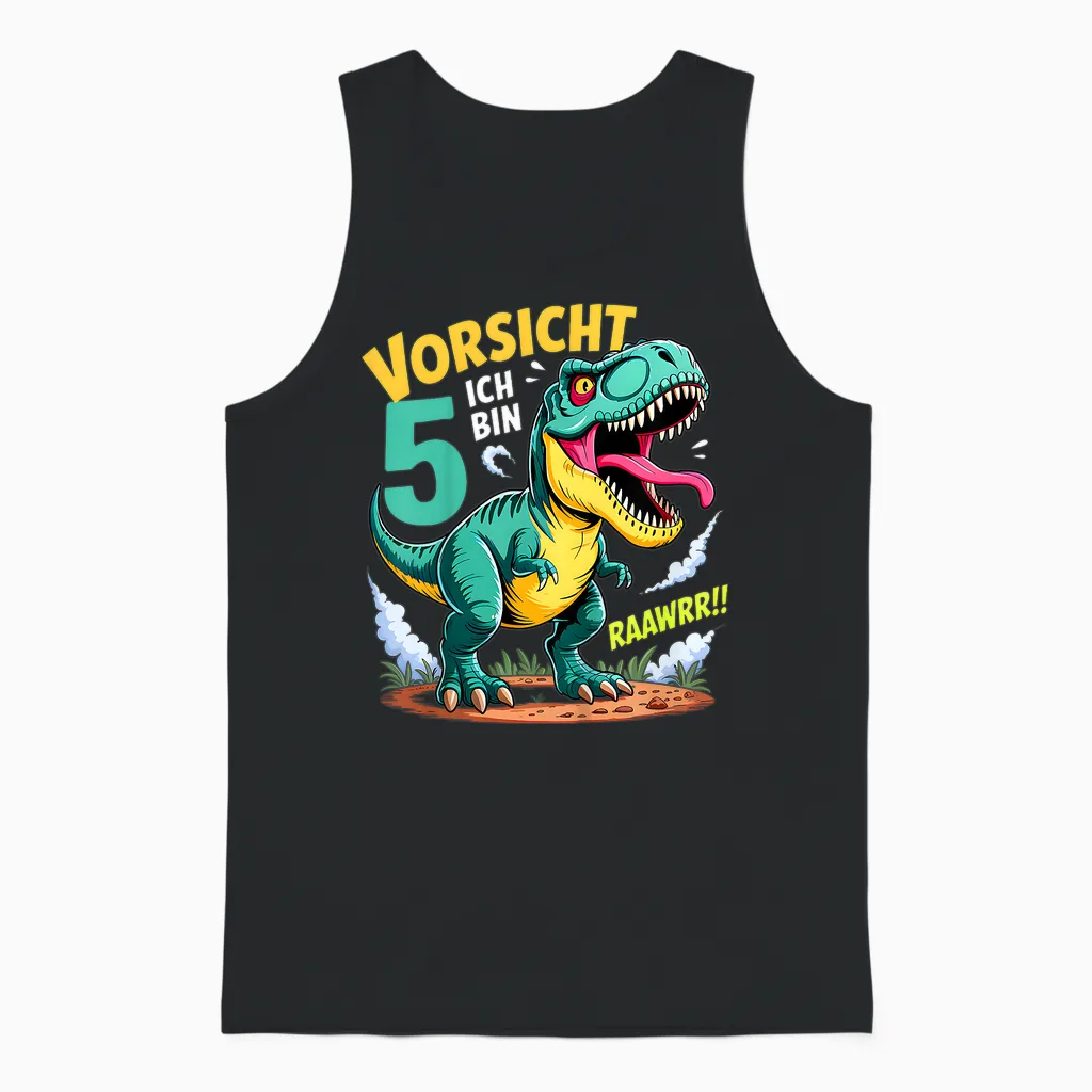 Dinosaurier 5 Geburtstag Deko Ich Bin 5 Dino Jungen 5 Jahre Unisex Tank Top in Black
