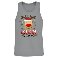 Christmas Cousin Crew Funny Red Plaid Matching Paj Unisex Tank Top - Sport Grey – 2
