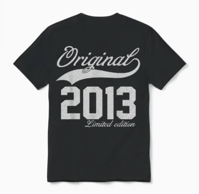 10 Years Vintage Original 2013 Limited Edition 10th Birthday T-Shirt, Black Unisex T-Shirt - Black