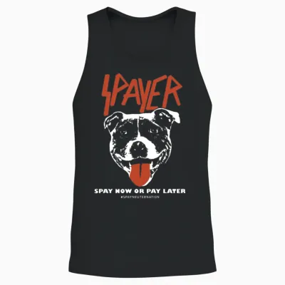 Spayer Support Spay Now or Pay Later Hastag Spayne Unisex Tank Top - Black