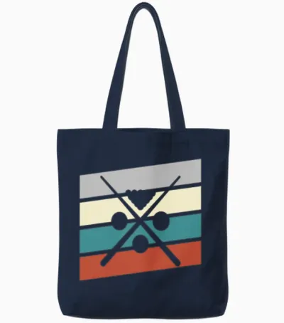 Billiard Retro Tote Bags - Navy