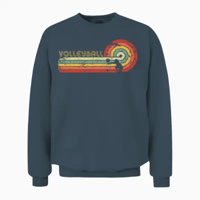 Volleyball Retro Style Unisex Sweatshirt - Dark Heather