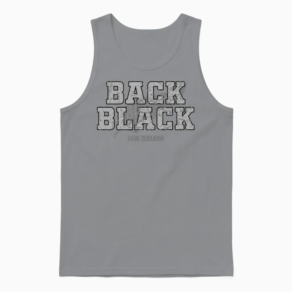 New Zealand Back Black Nz Rugby Unisex Tank Top in Sport Grey