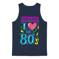 80s Retro Unisex Tank Top - Navy – 1