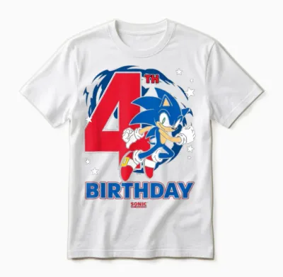 Sonic the Hedgehog 4th Birthday Epic Sonic Big Chest Logo Unisex T-Shirt - White