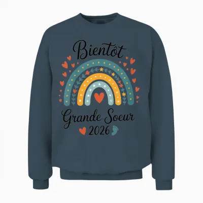 Child Future Big Sister 2026 I Will Be Big Sister 2026 Unisex Sweatshirt - Dark Heather
